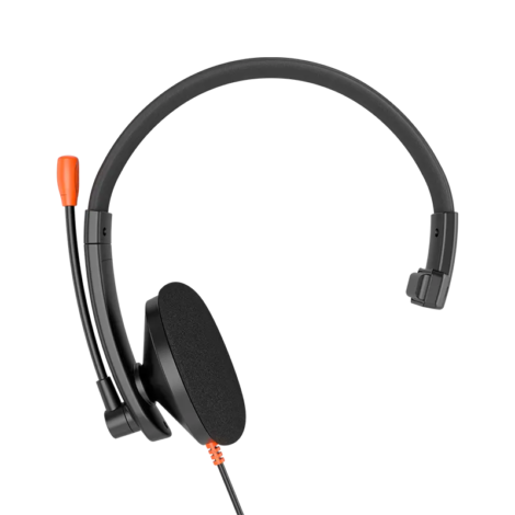 Meetion HP002 single-ear telephone headset with 3.5mm jack, adjustable mic and lightweight mono design for office use