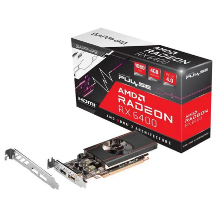 Sapphire Pulse Radeon RX 6400 4GB GDDR6 graphics card for entry level gaming and low power PC builds