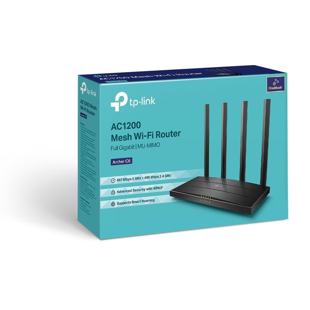 TP-Link Archer C6 AC1200 WiFi router dual band high speed internet router with 1 year warranty